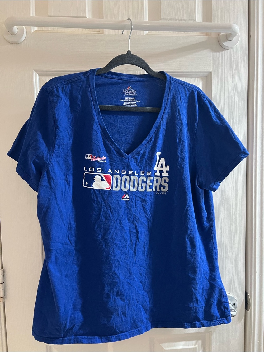 Majestic Los Angeles Dodgers Women's Blue V-Neck Tee